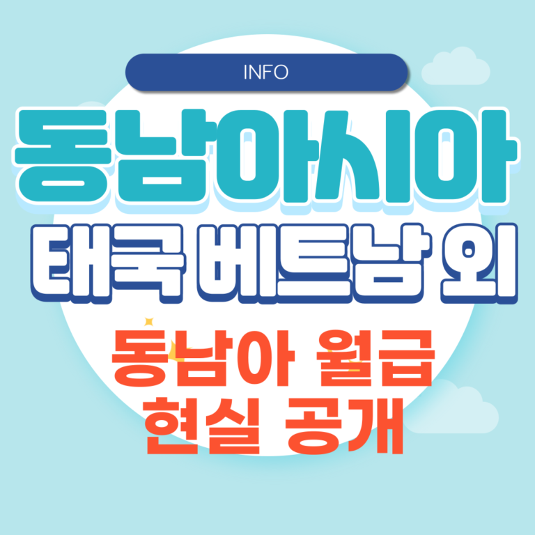 2025년 동남아 평균 월급