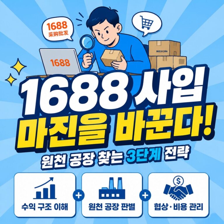 1688 사입 완전 정복 — 원천 공장 찾고 쿠팡 마진 2배 높이는 법