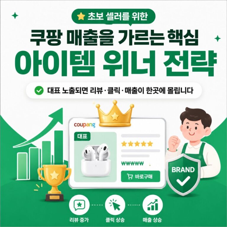 쿠팡 아이템 위너 선정 기준과 초보 판매자가 성공하는 공식 공개